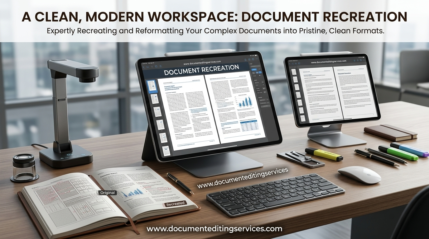 Have a damaged, unclear, outdated or non-editable document? We can recreate it into a cleaner and more usable format.
