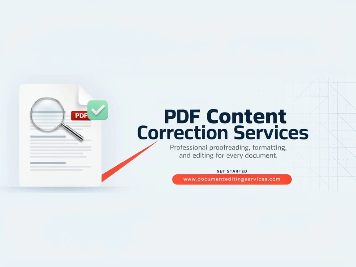 Errors in a document can affect its readability and professional presentation. Our PDF correction services help identify and correct requested content issues in suitable documents.